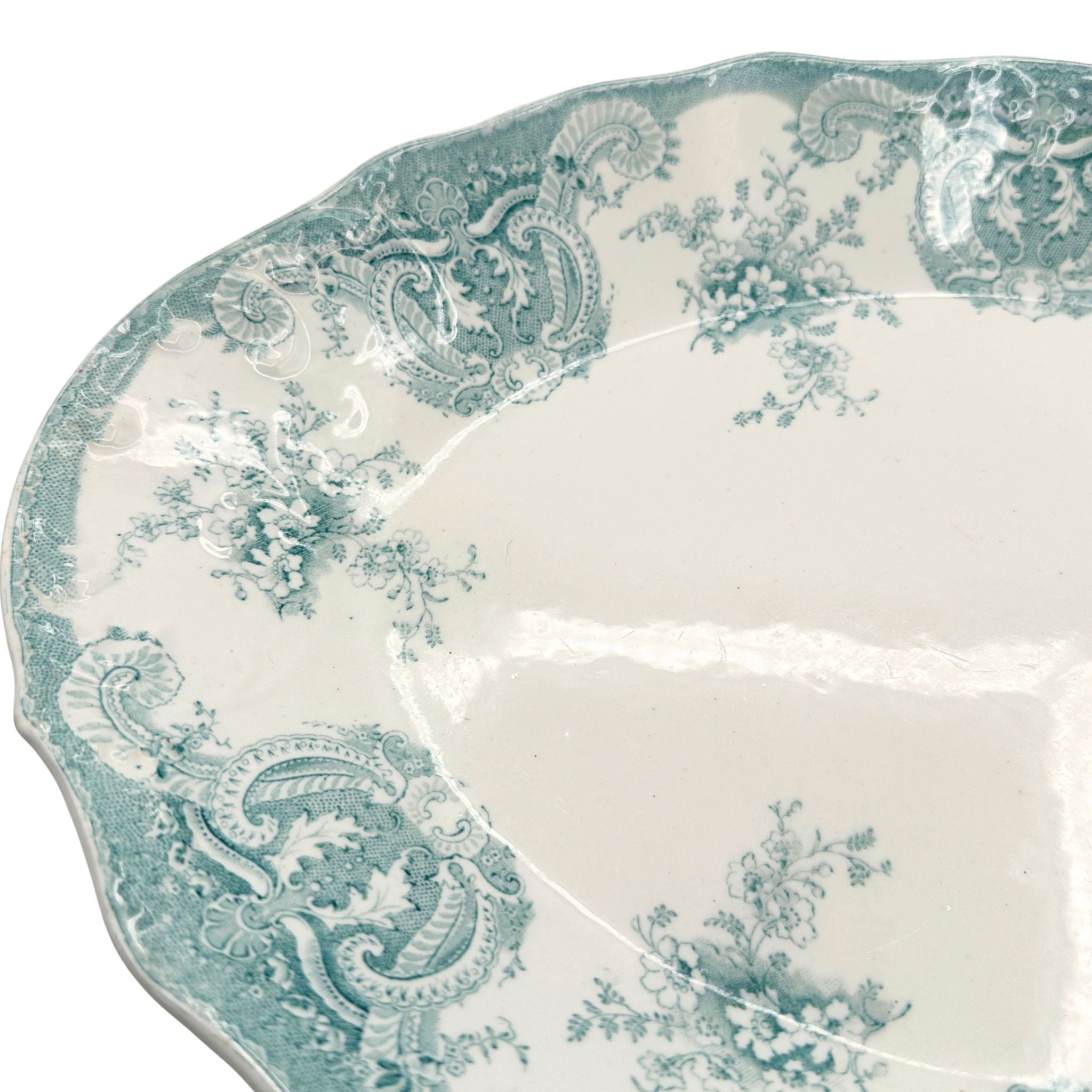 Antique English Floral Transferware Platter
