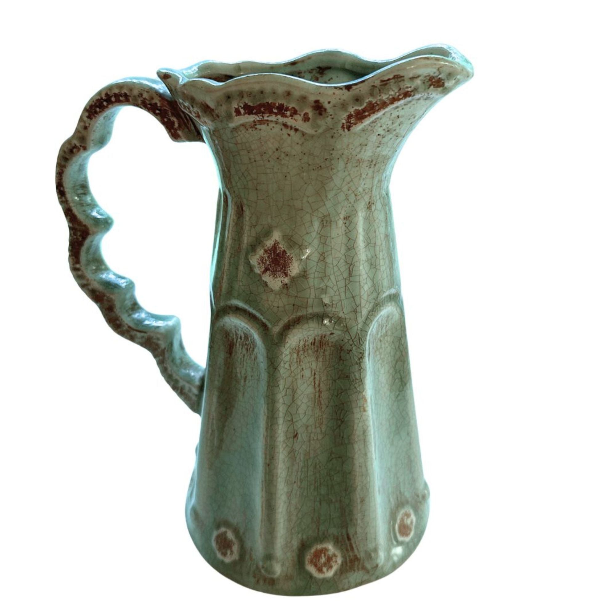 Merletto Aqua Scalloped Pitcher