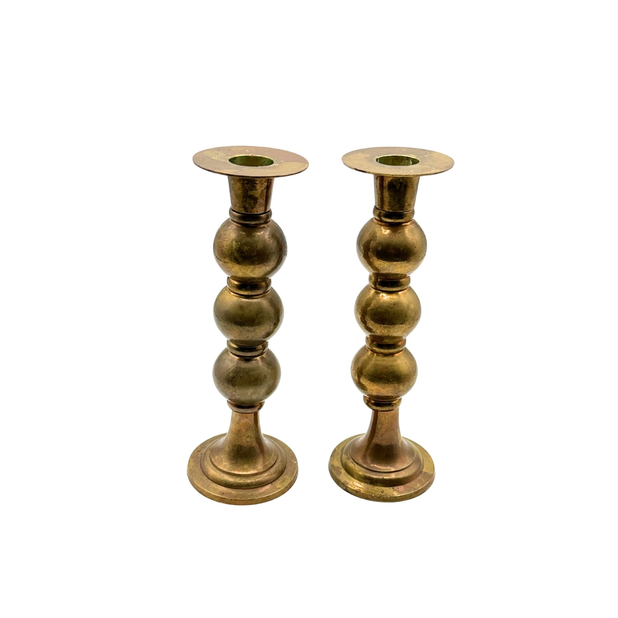 Set of 2 Vintage Brass Candleholders