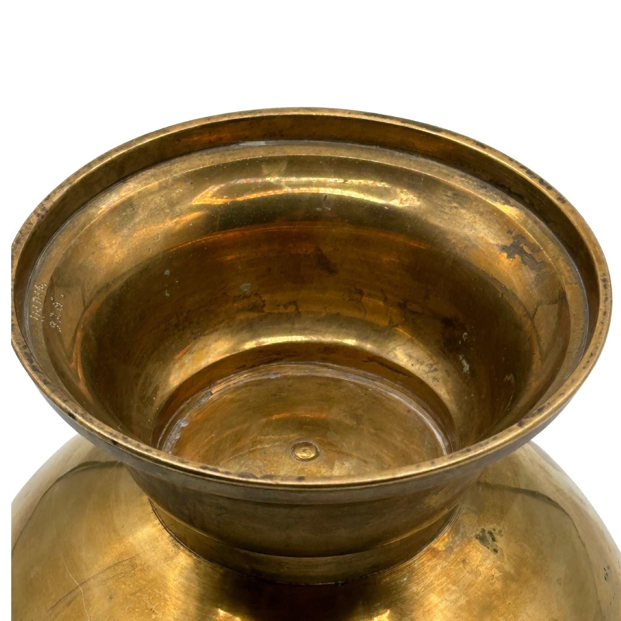 Vintage Antique Brass Pedestal Bowl