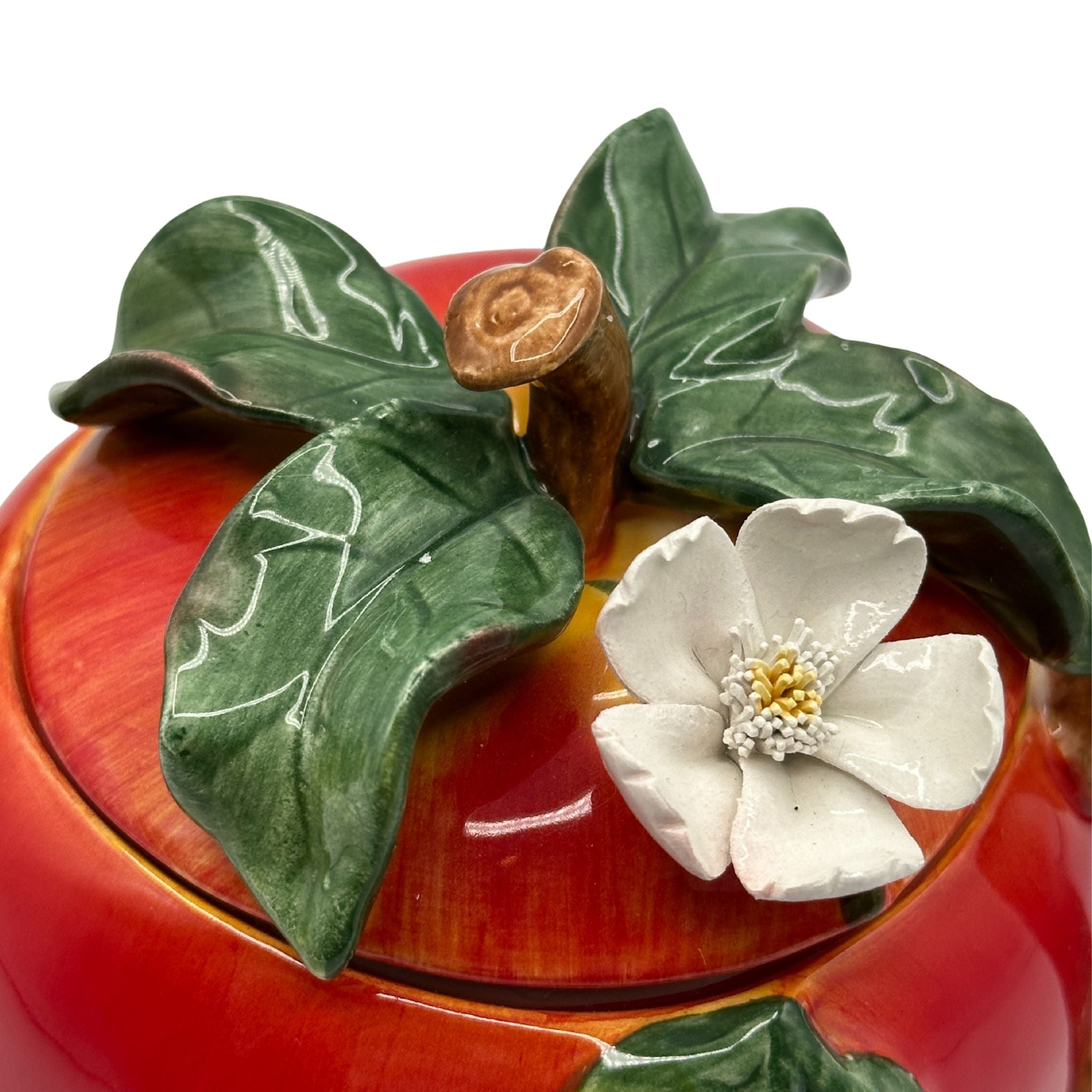 Vintage Inspired Ceramic Red Apple Teapot