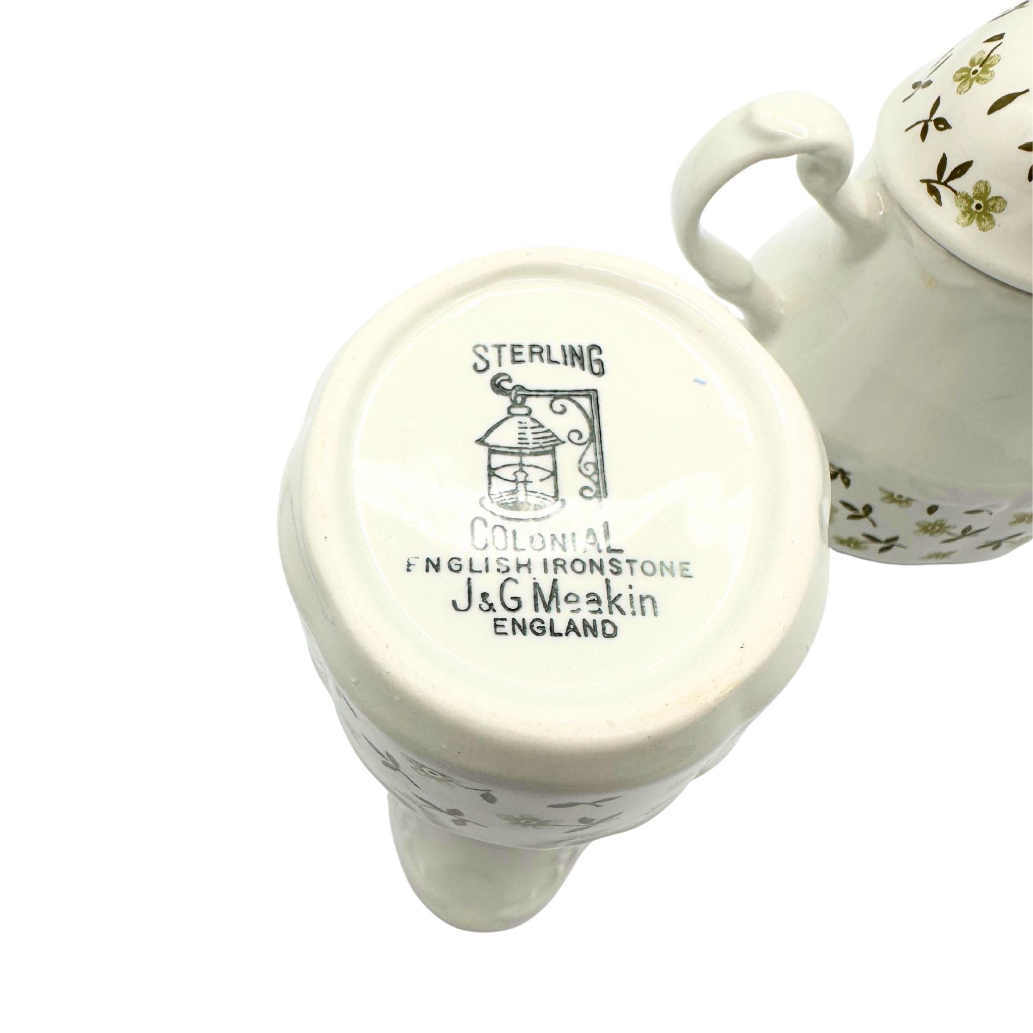 Vintage Sterling Colonial J&G Meakin Creamer and Sugar Bowl Set