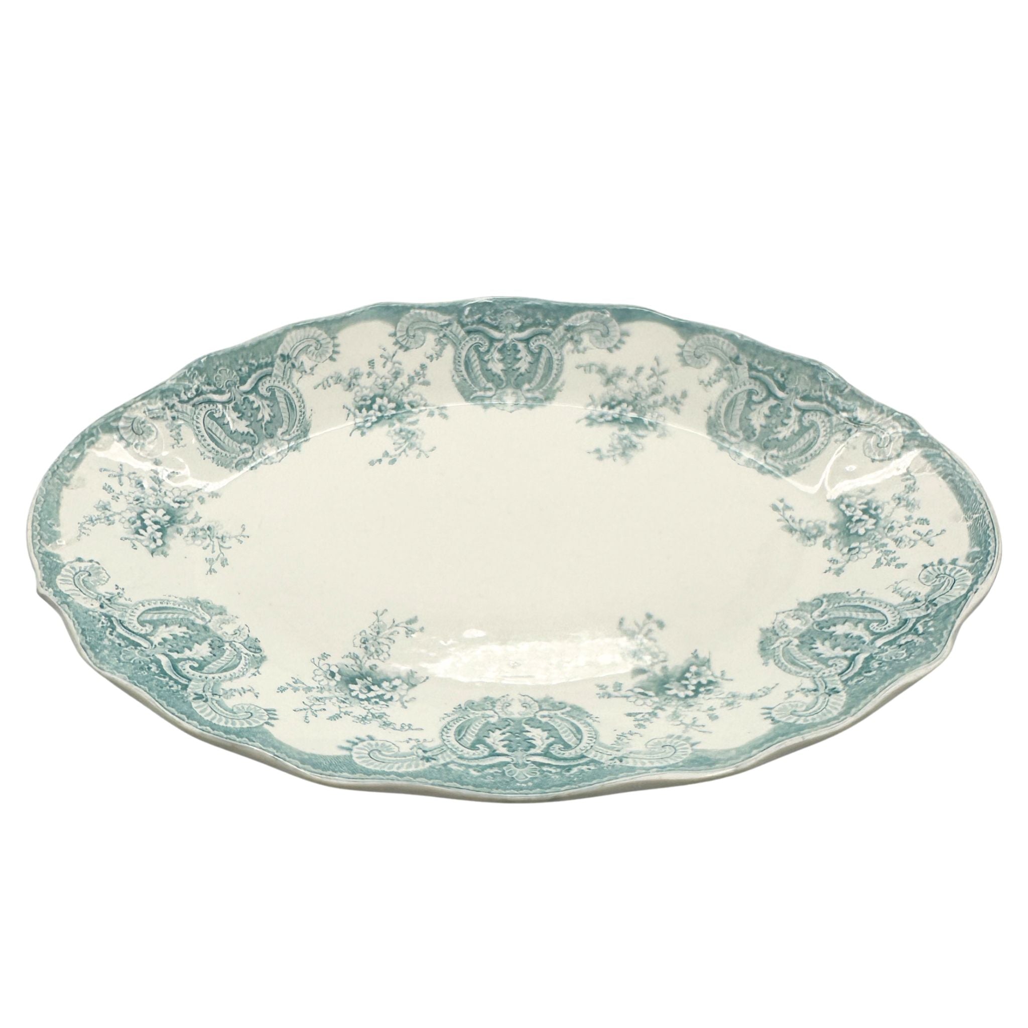 Antique English Floral Transferware Platter
