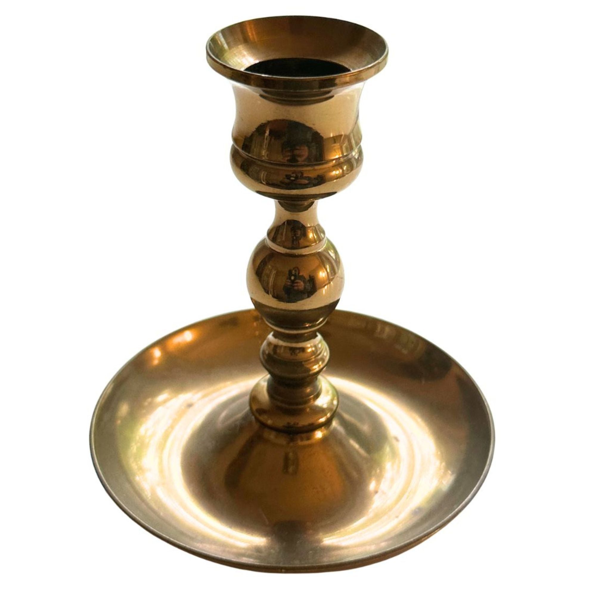 Vintage Baldwin Solid Brass Candlesticks Pair