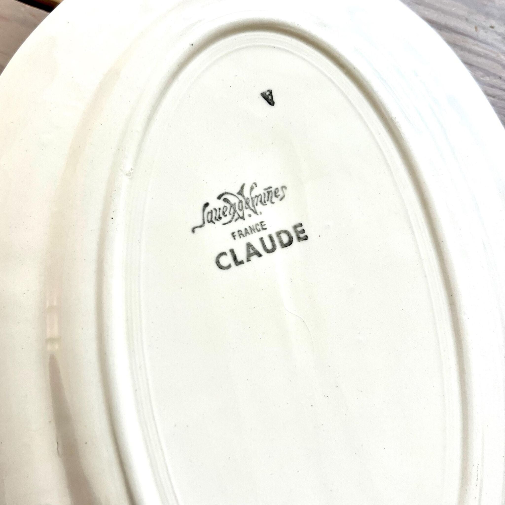 Vintage French Sarreguemines Claude Oval Serving Dish