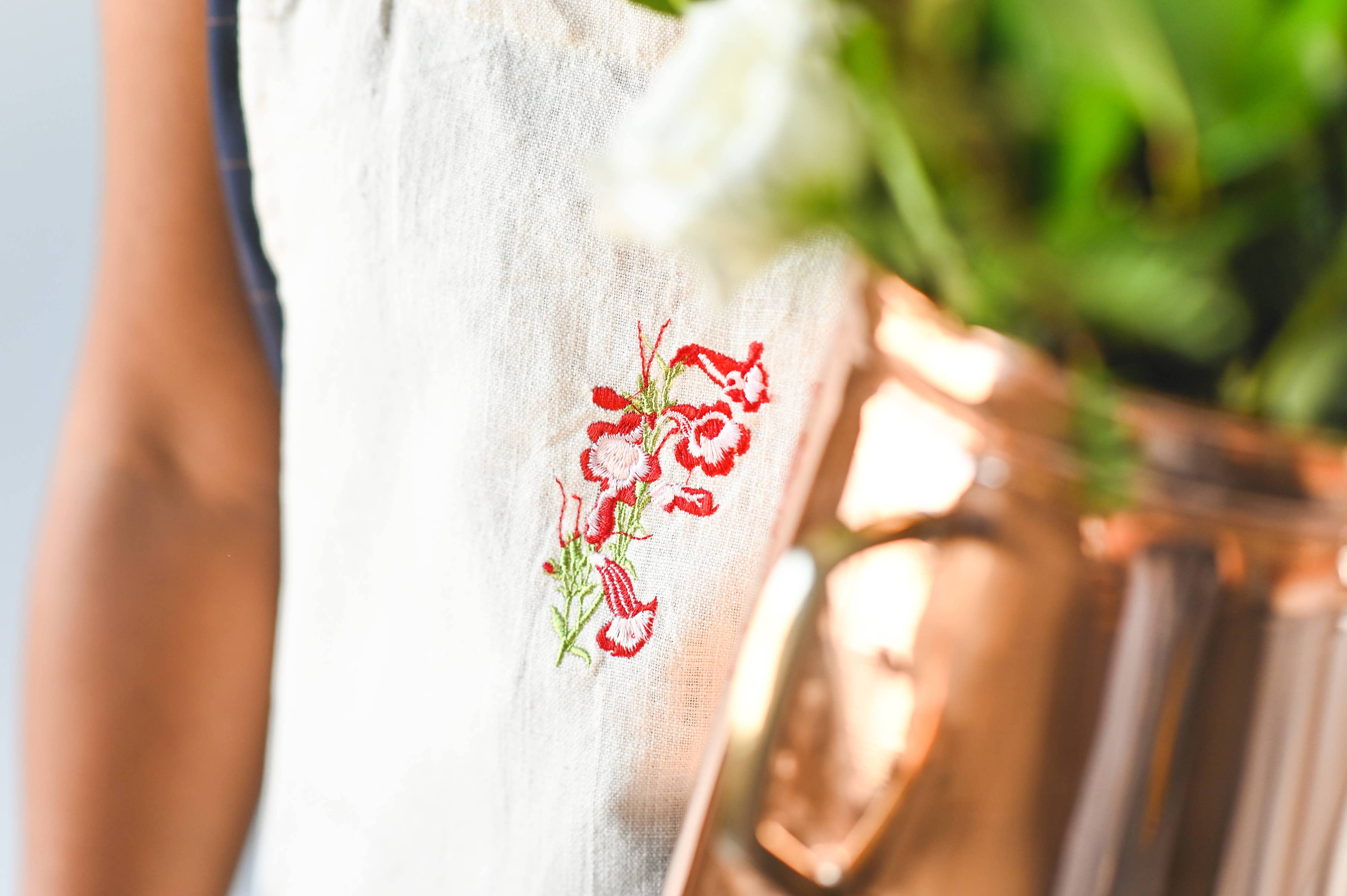 embroidered apron