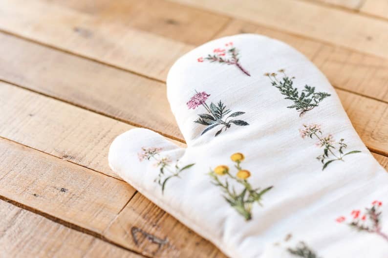 Everyday kitchen essential with botanical print fabric